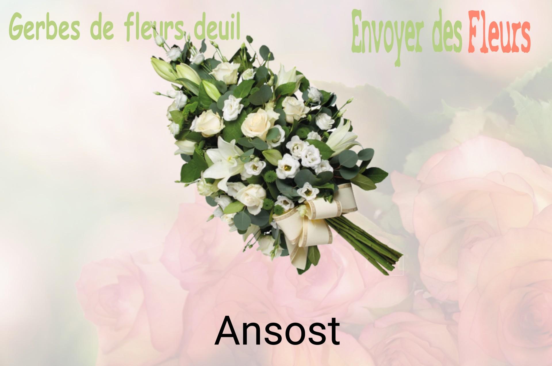 Gerbe de fleurs de deuil livrée à Ansost
